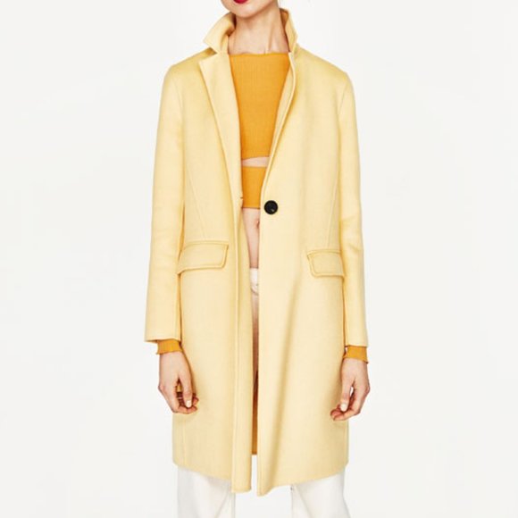 Zara Buttoned Wool Coat - Picture 7 of 10